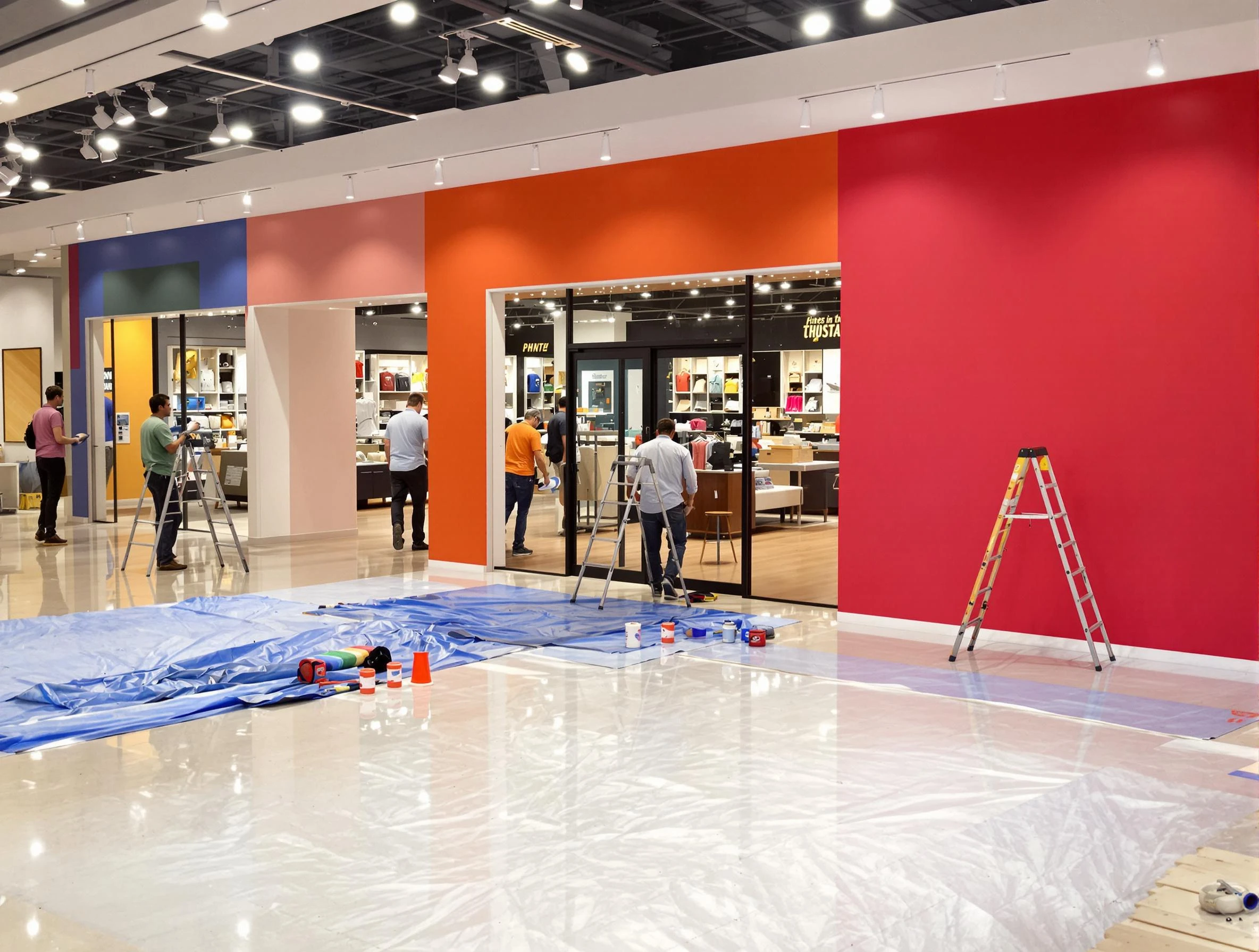 Youngtown House Painters painting a commercial interior in Youngtown, AZ
