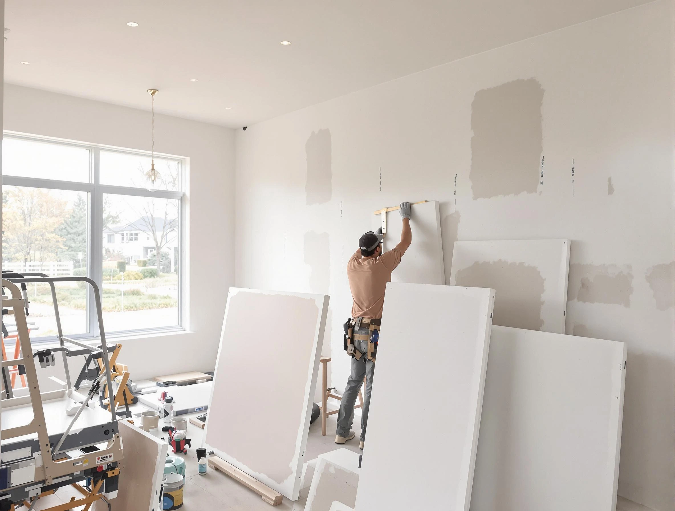 Youngtown House Painters precisely hanging drywall sheets in Youngtown, AZ
