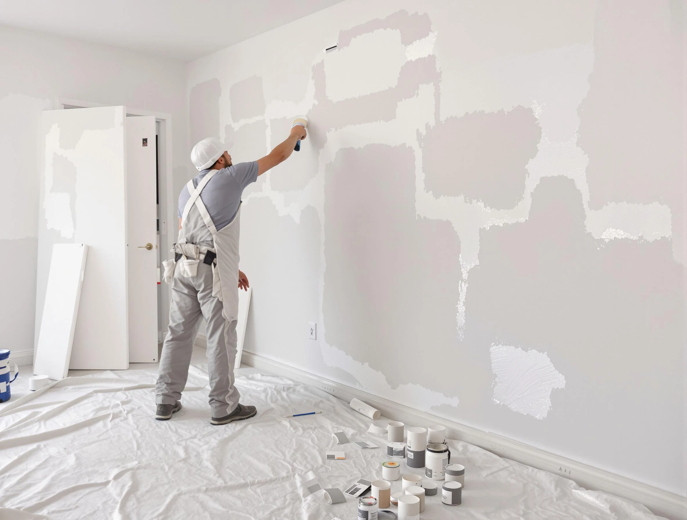 Before and after drywall repair by Youngtown House Painters in Youngtown