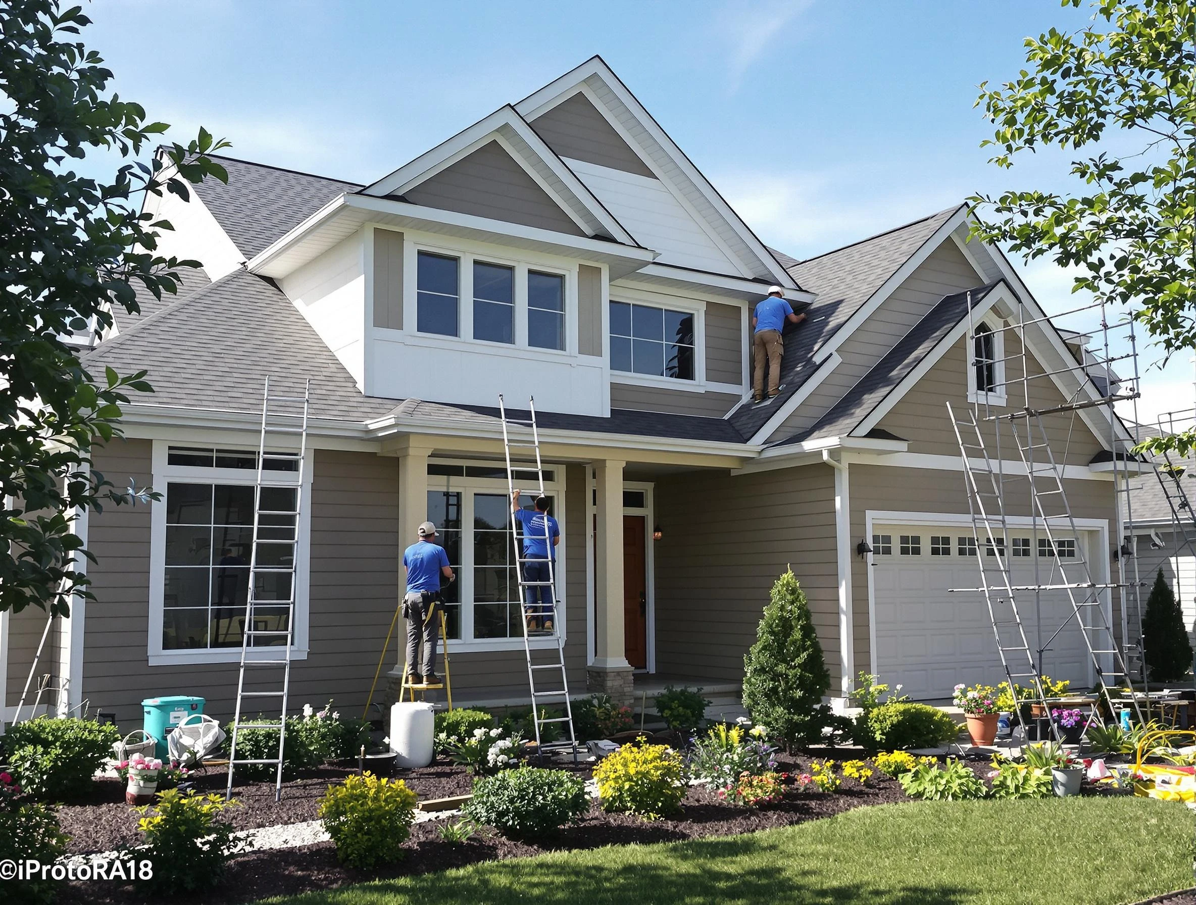 Detailed exterior painting by Youngtown House Painters in Youngtown