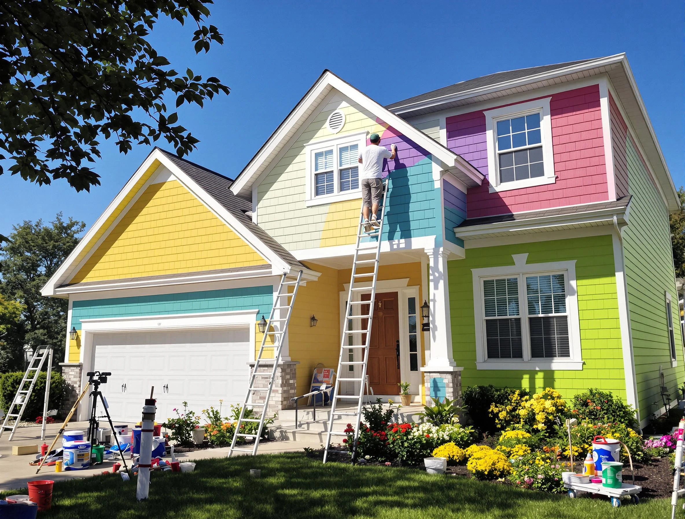 Youngtown House Painters professionals painting a home exterior in Youngtown, AZ