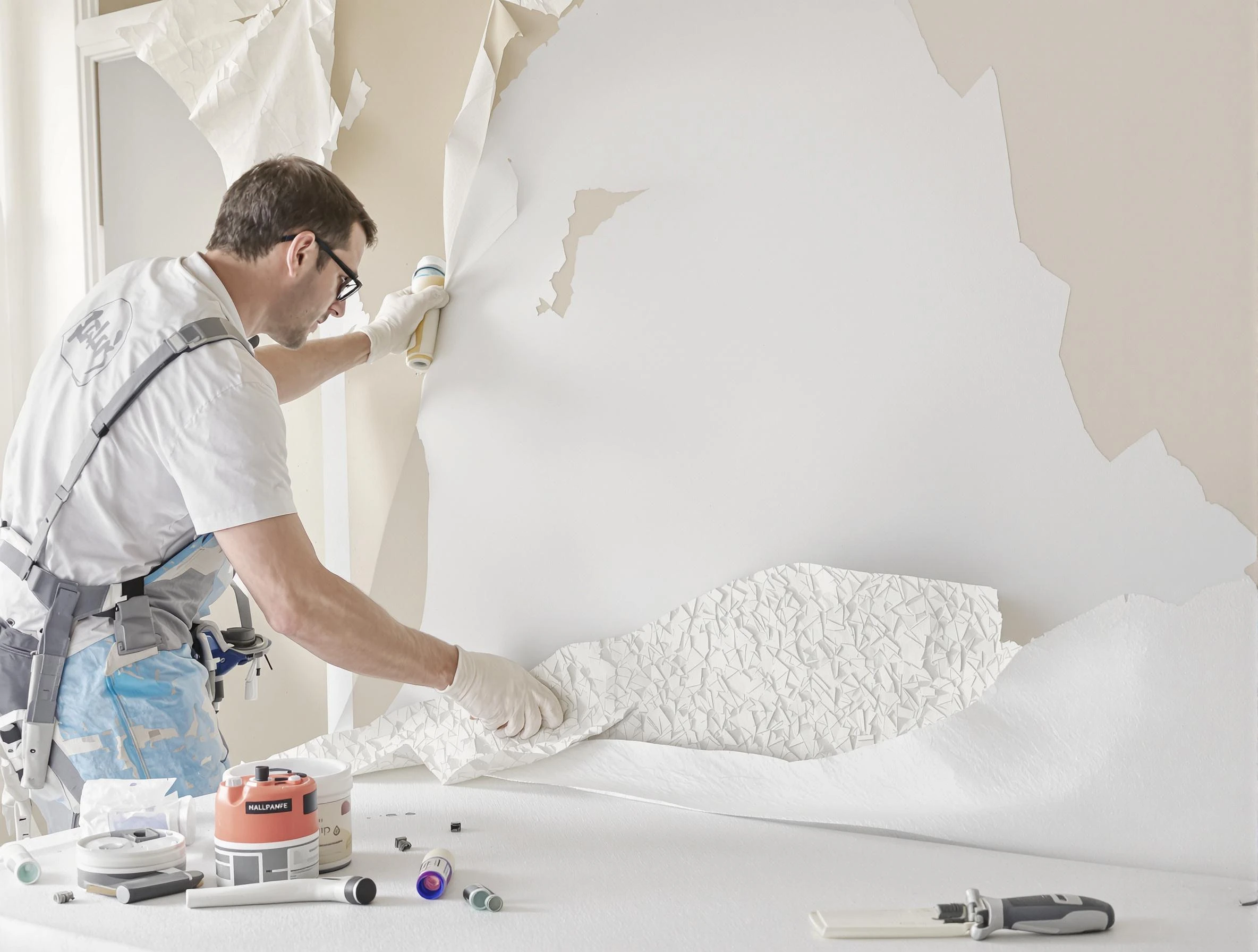 Detailed wallpaper removal and wall prep by Youngtown House Painters in Youngtown